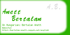 anett bertalan business card